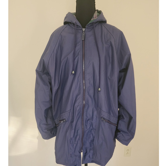 totes Jackets & Blazers - TOTES Classic Flannel Lined Raincoat Large Navy Blue